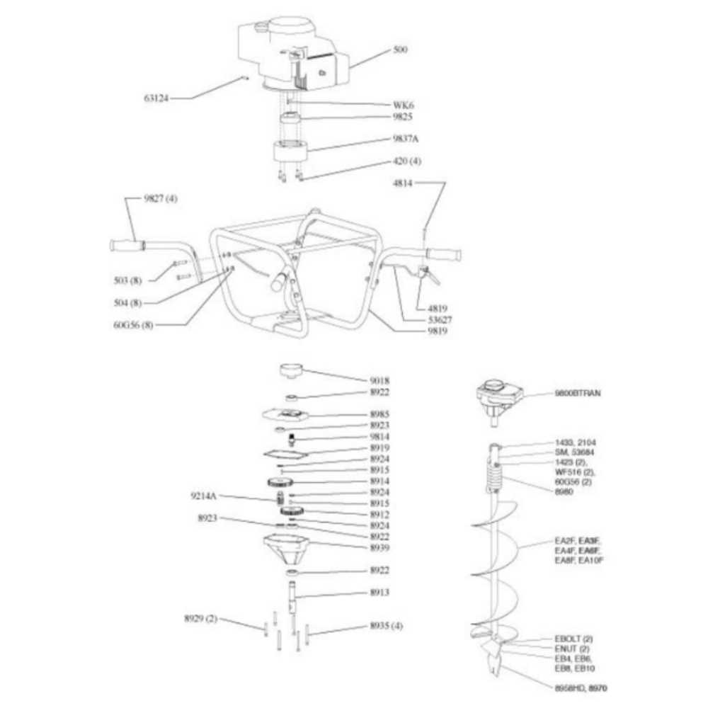 earthquake auger parts diagram