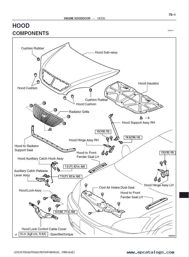 lexus rx 350 body parts diagram