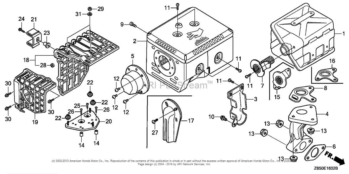 honda gx240 engine parts with diagram