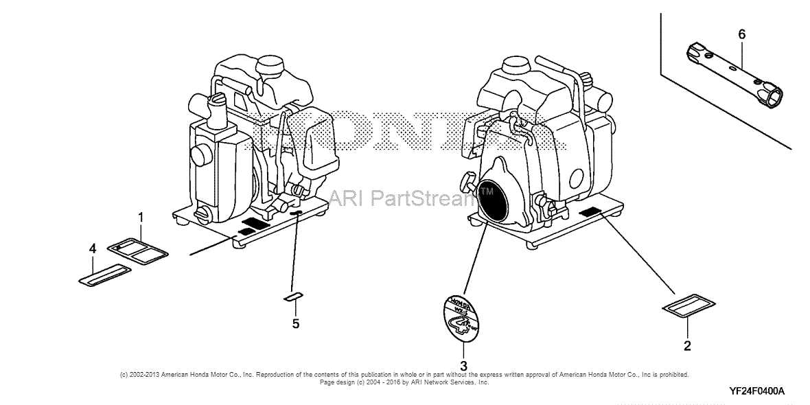 honda water pump parts diagram