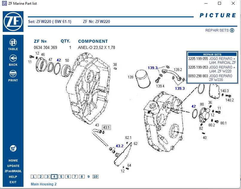 zf marine transmission parts diagram