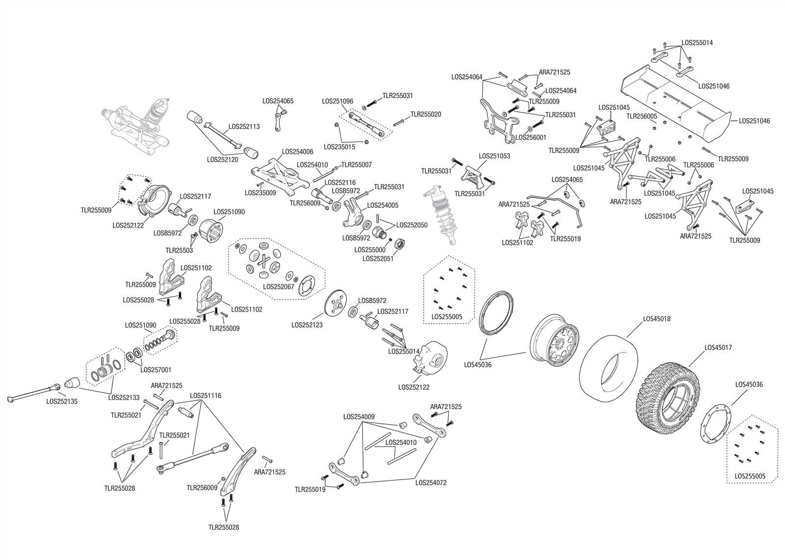 traxxas slash rear parts diagram