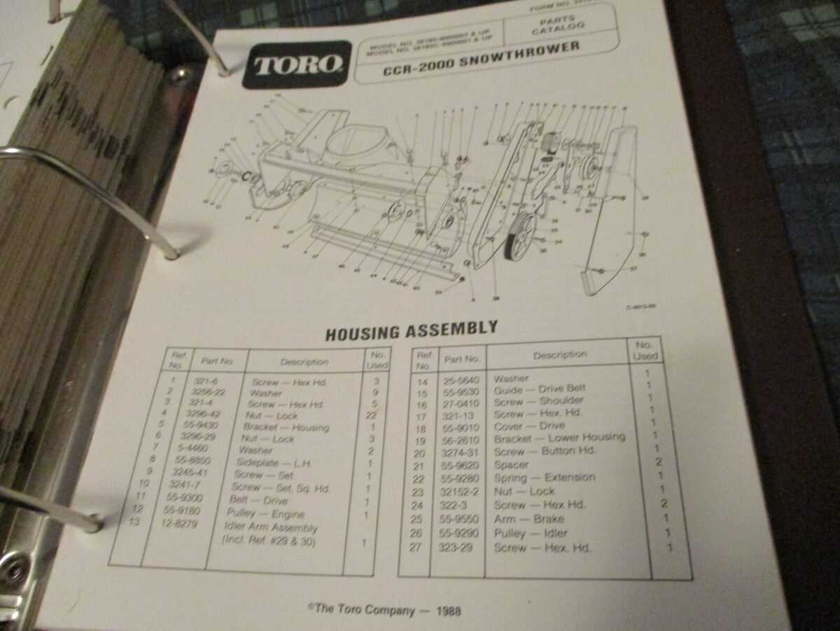 toro ccr 2000 parts diagram