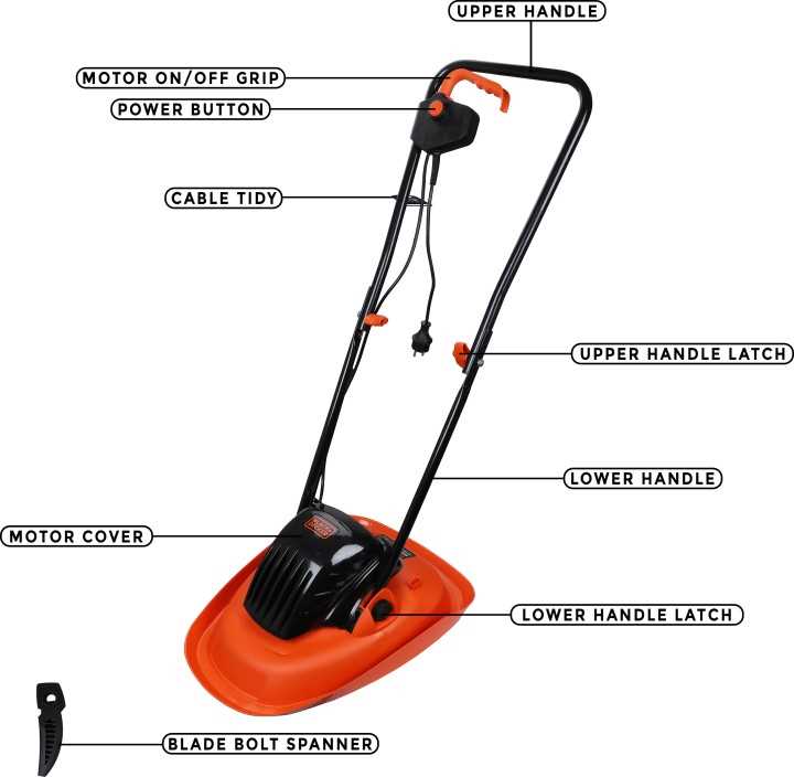 black and decker electric mower parts diagram