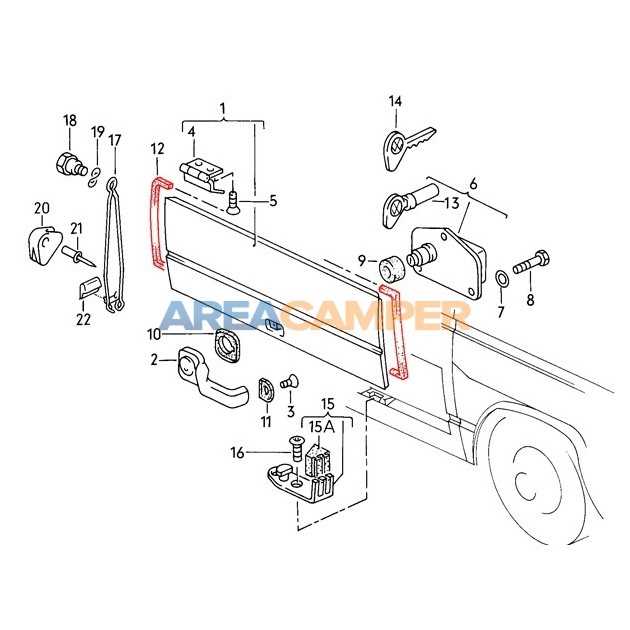 nissan frontier tailgate parts diagram