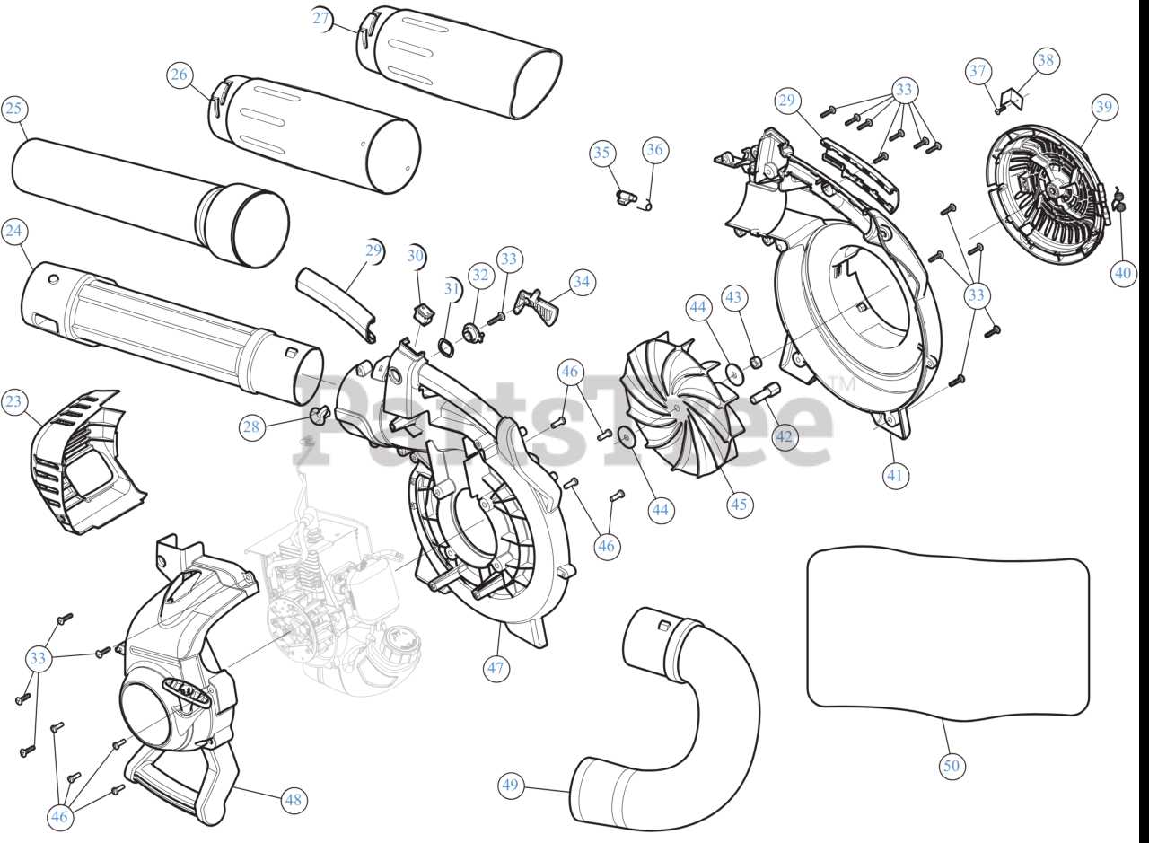 troy bilt blower parts diagram