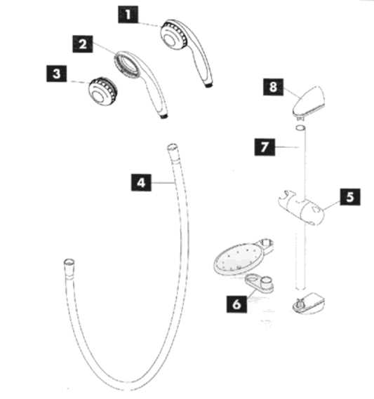 parts of a shower head diagram