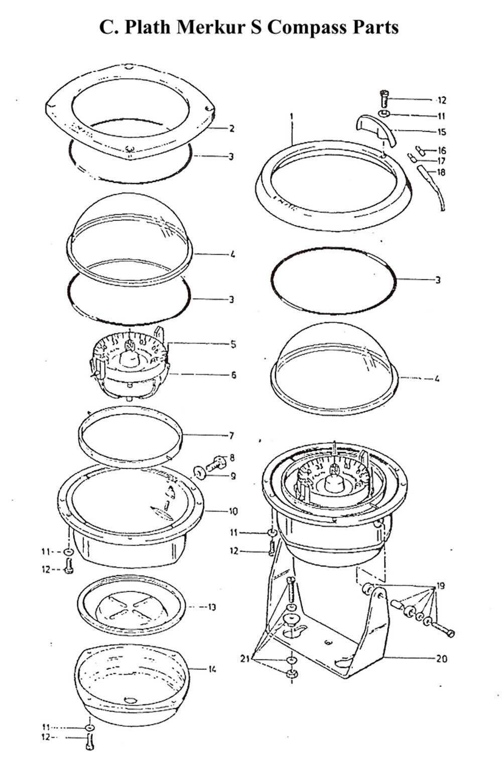 compass parts diagram