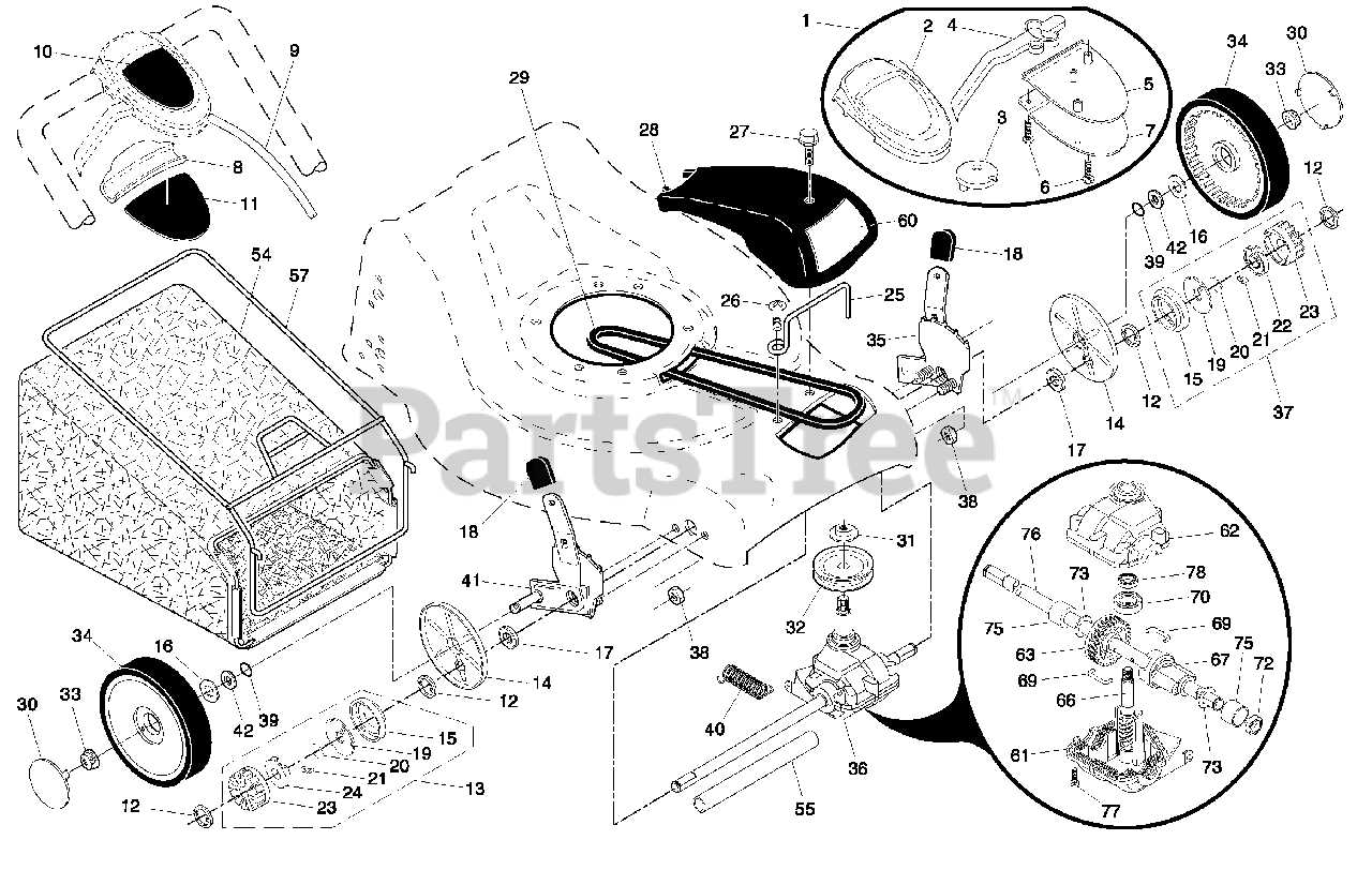 poulan mower parts diagram