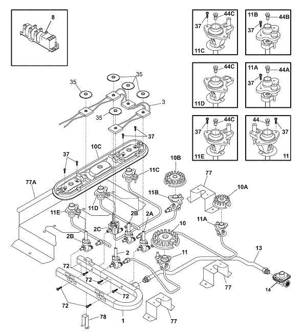 kenmore gas stove parts diagram