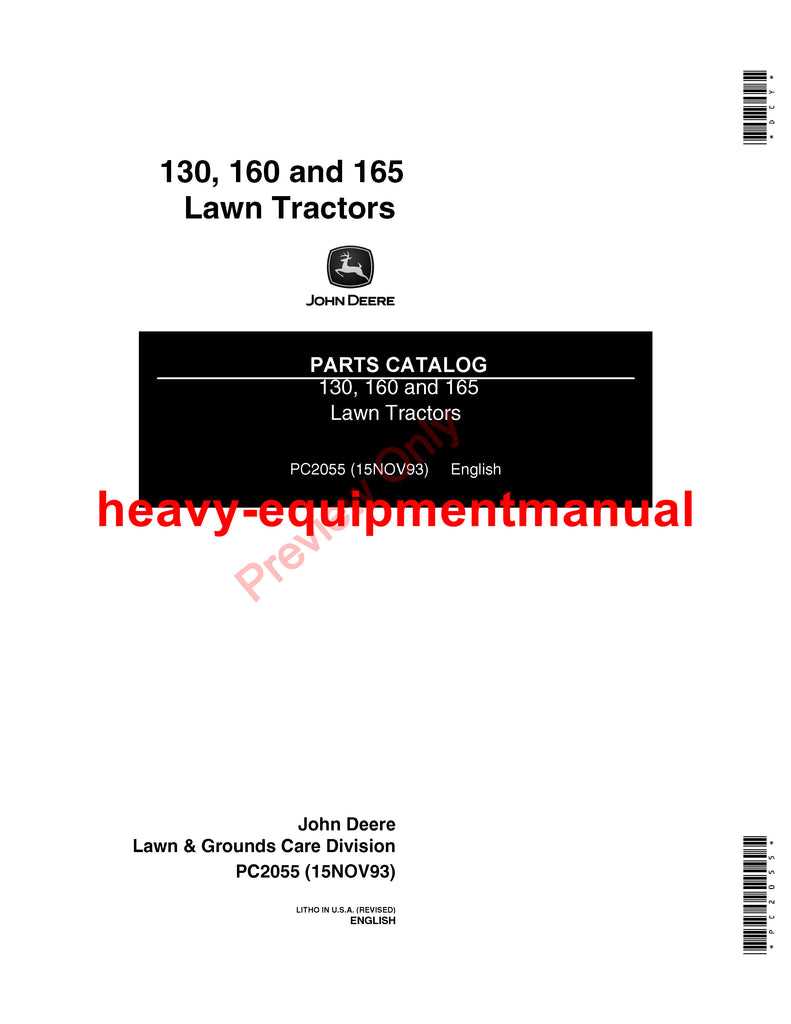 john deere 160 parts diagram