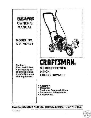 craftsman eager 1 parts diagram