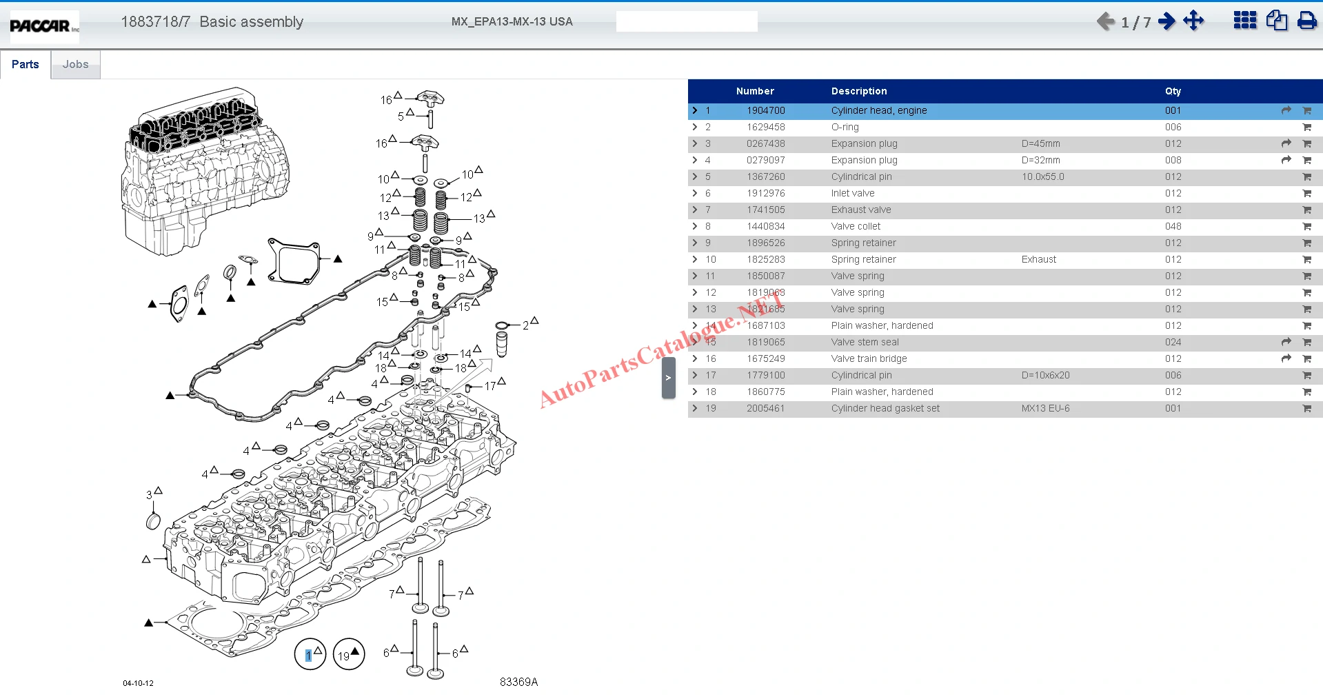 paccar engine parts diagram