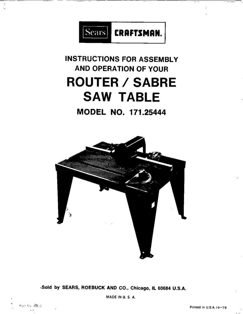 router table parts diagram