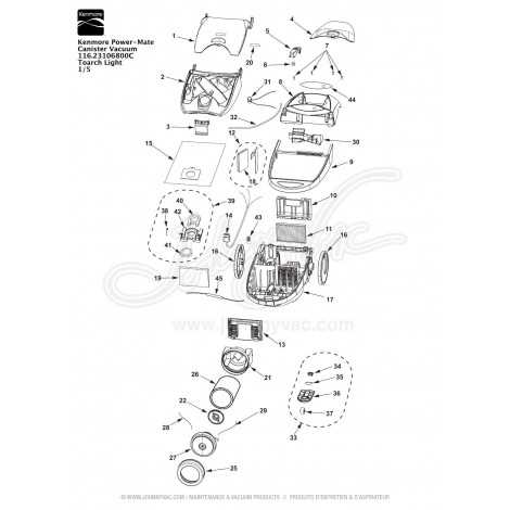 kenmore progressive vacuum parts diagram