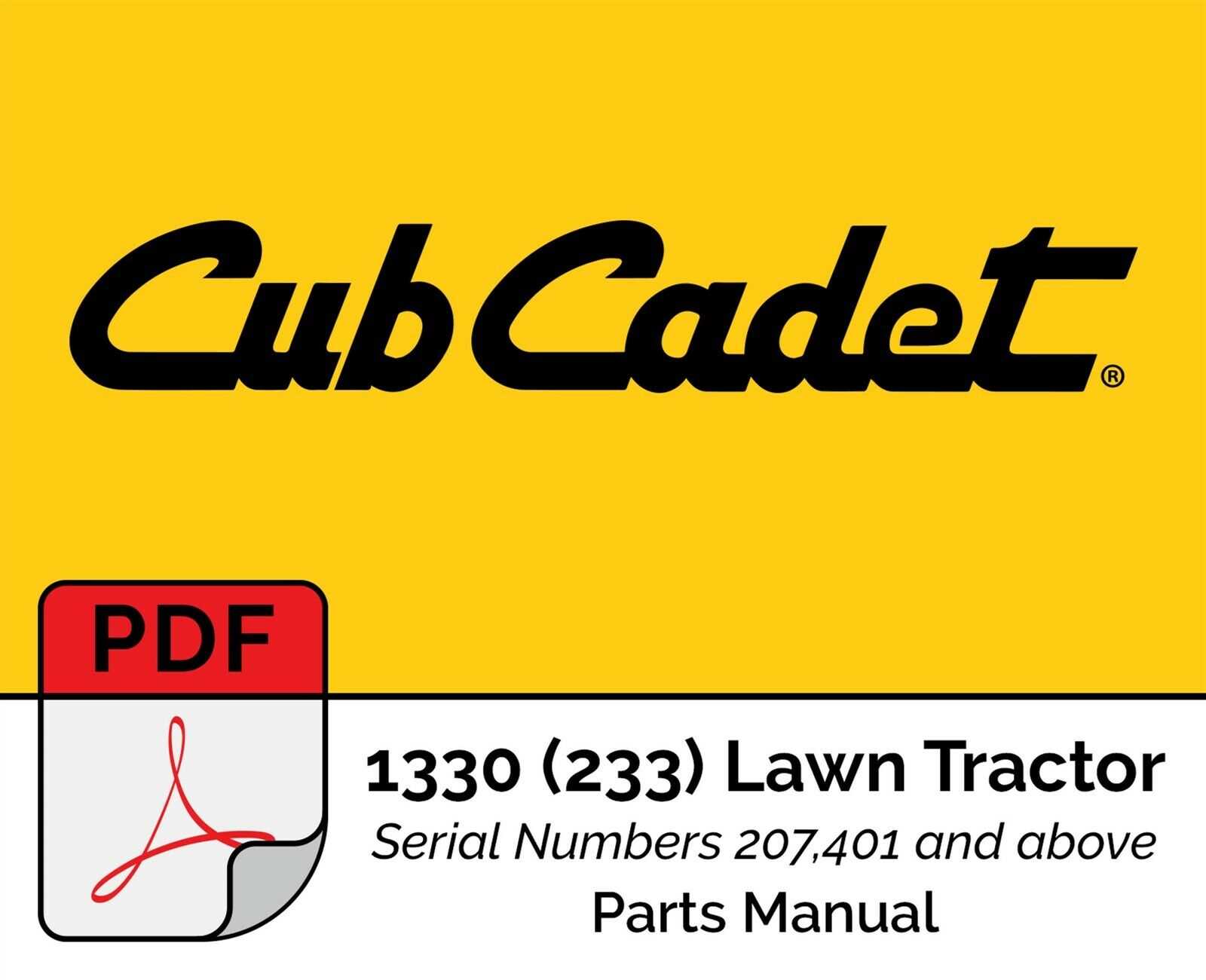 cub cadet 1330 parts diagram