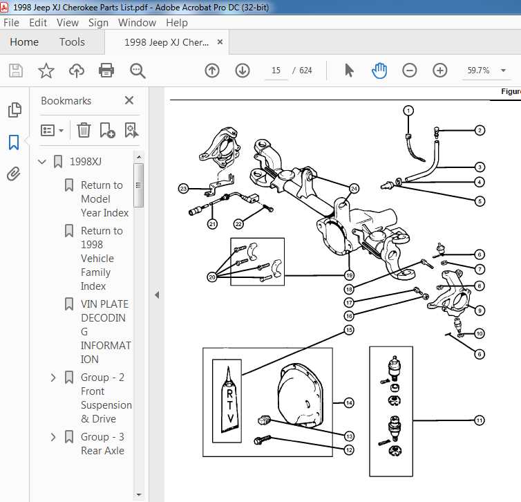 jeep xj steering parts diagram