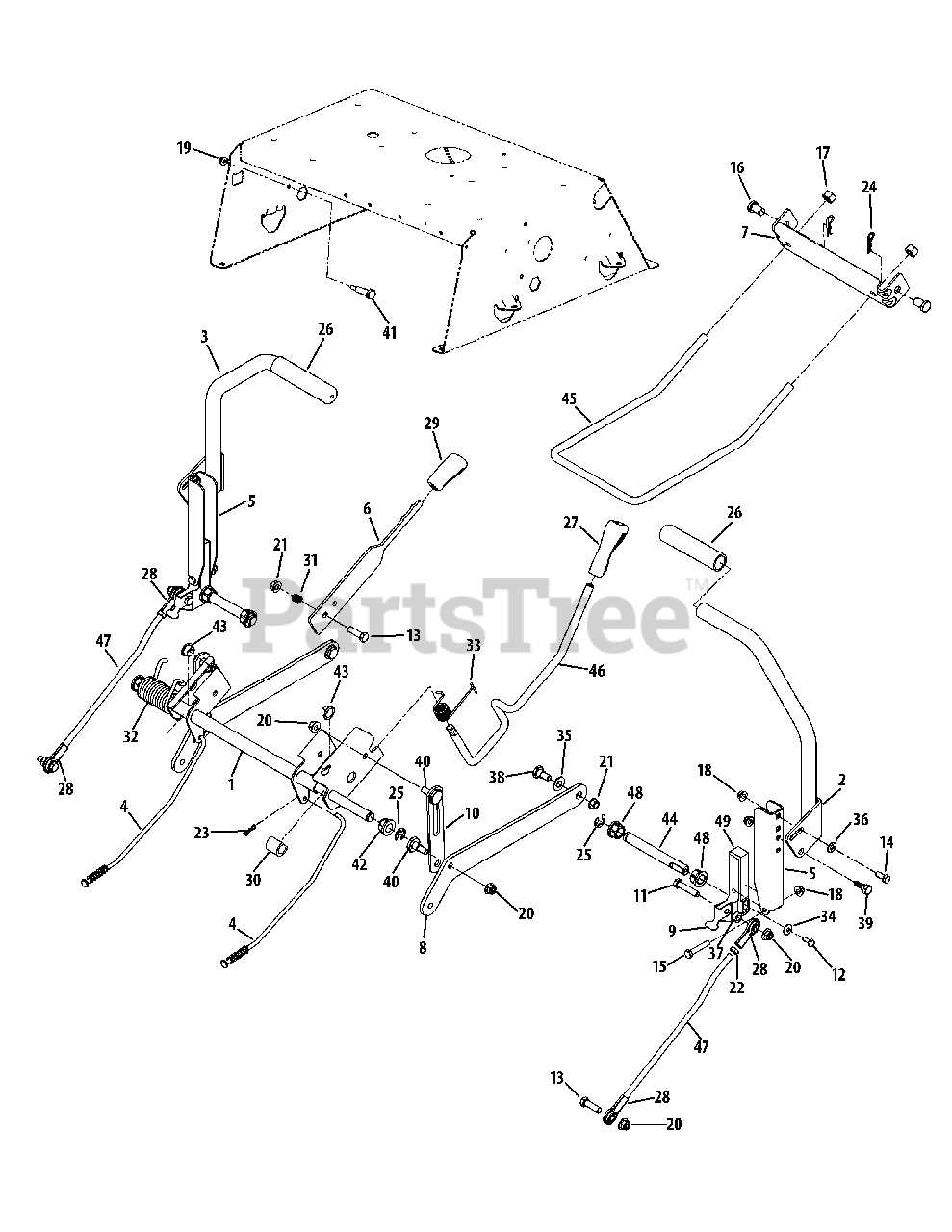 mtd mower deck parts diagram