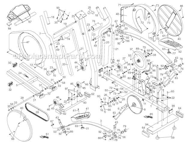 sole e25 elliptical parts diagram