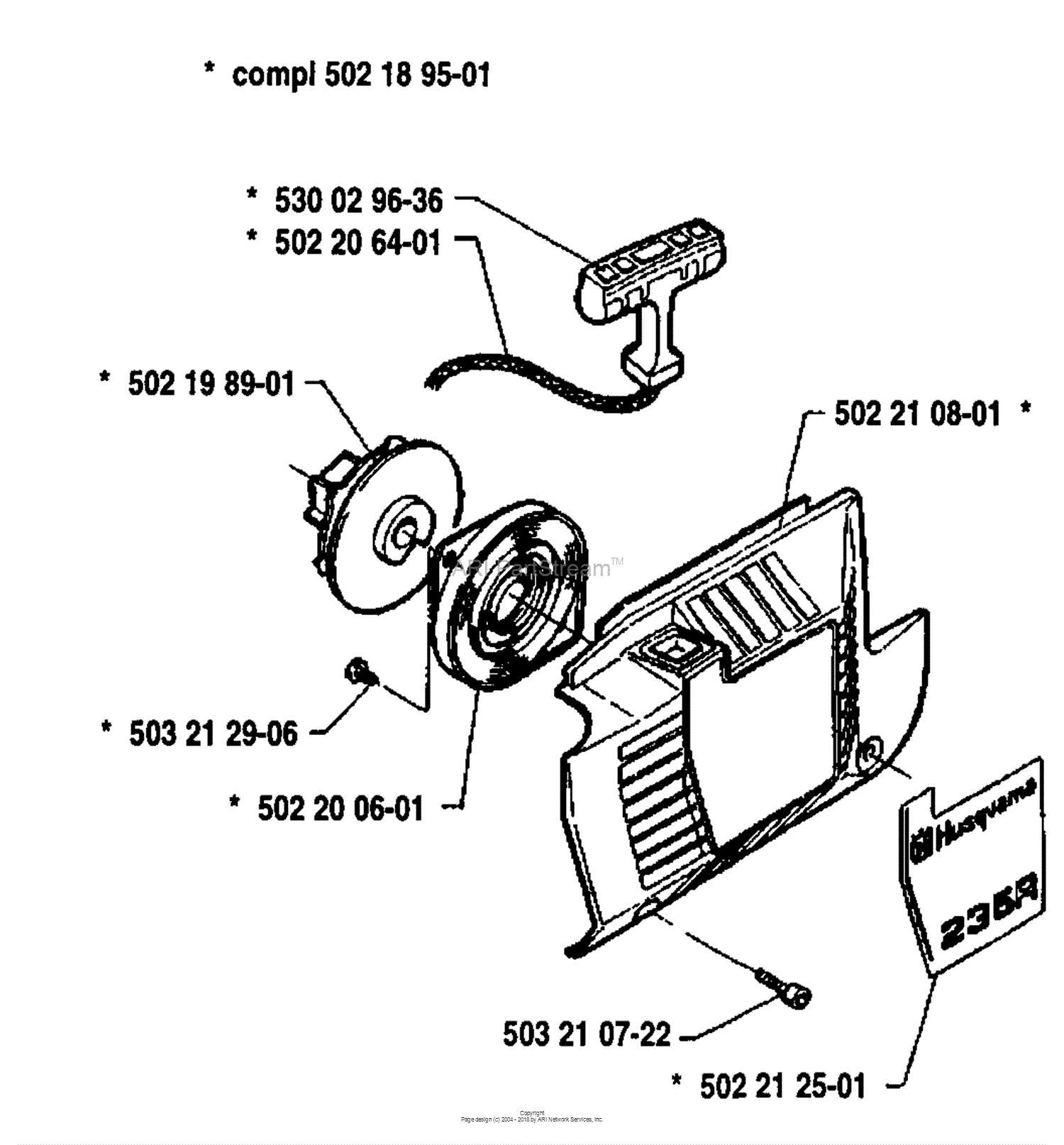 husqvarna 235 parts diagram