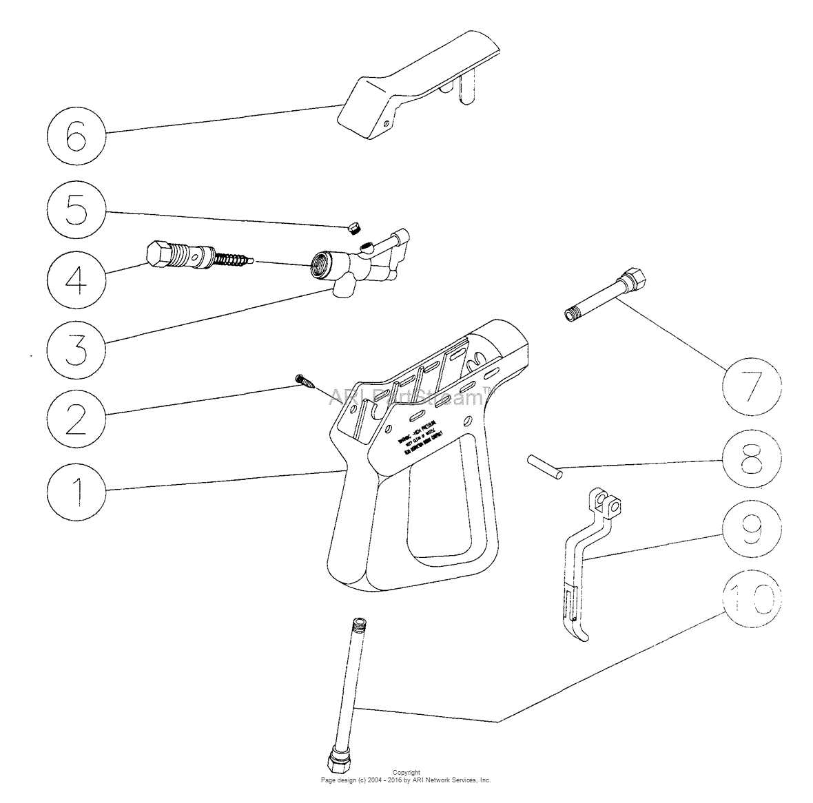 pressure washer gun parts diagram