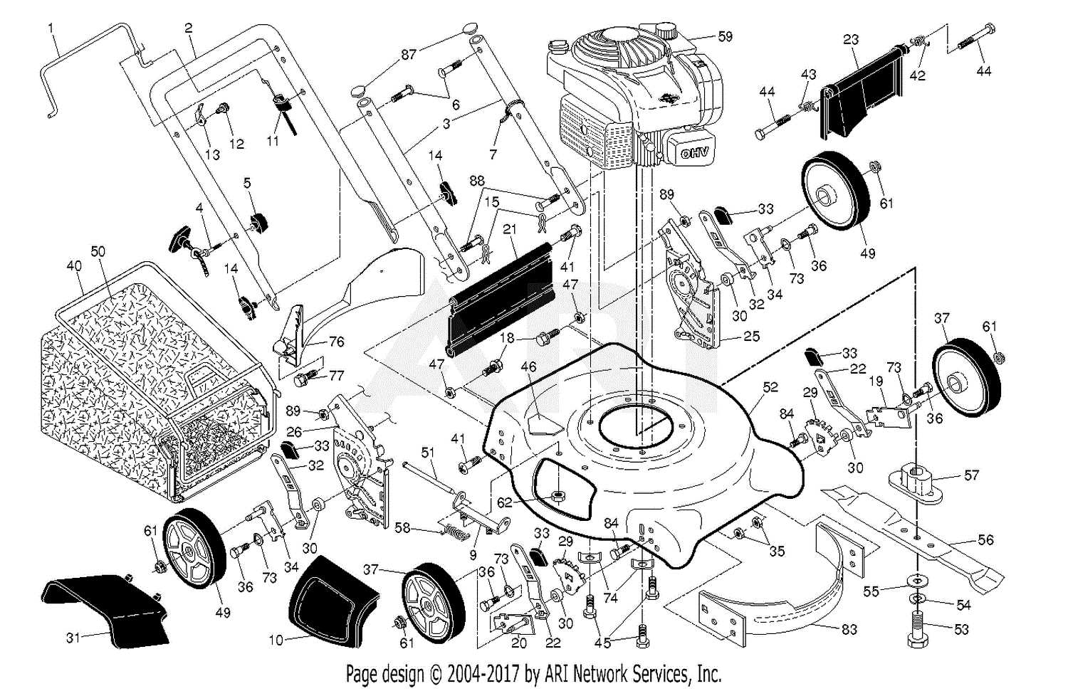 poulan pro 42 inch riding mower parts diagram