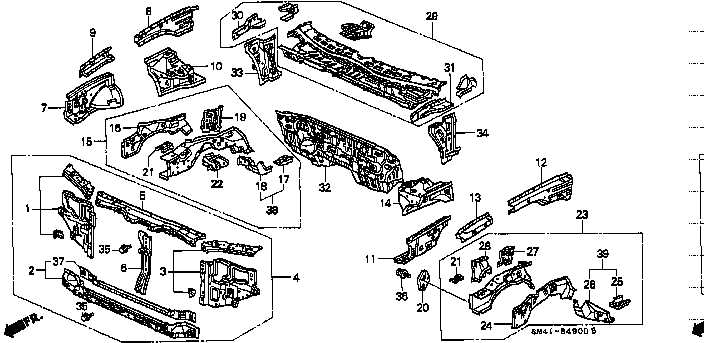 front end honda accord body parts diagram