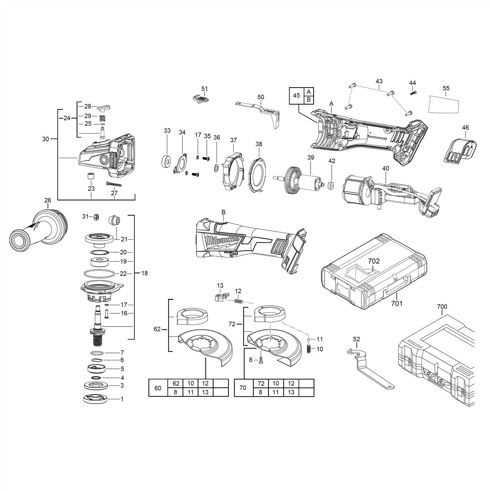 milwaukee parts diagrams