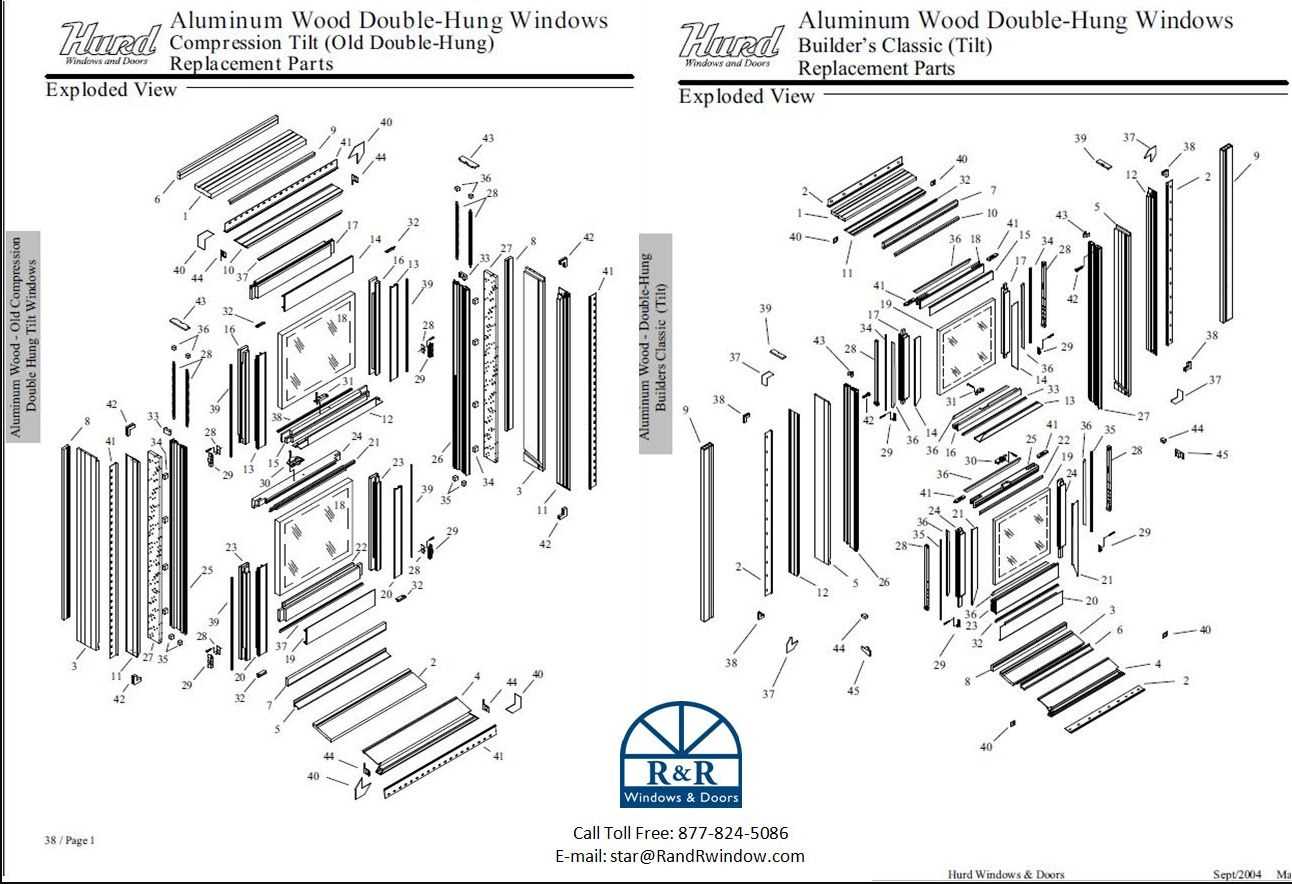 double hung window parts diagram