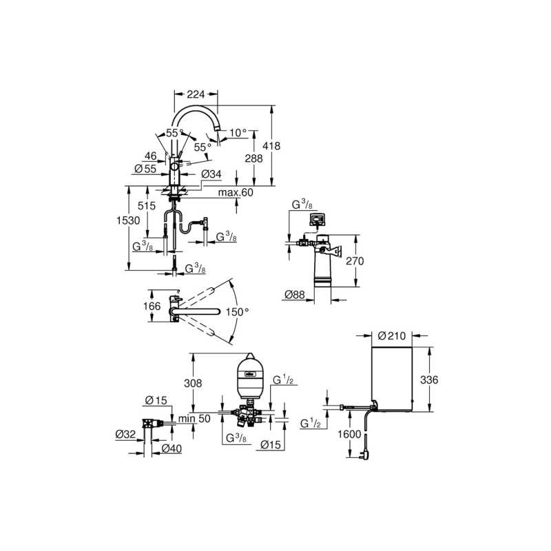 grohe ladylux spray head parts diagram