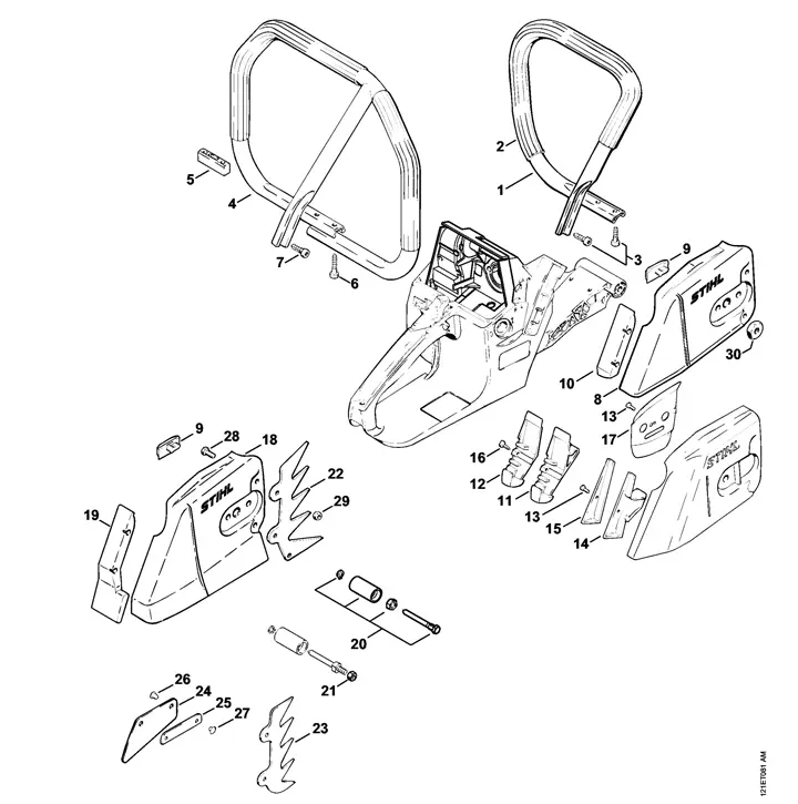 stihl 361 chainsaw parts diagram