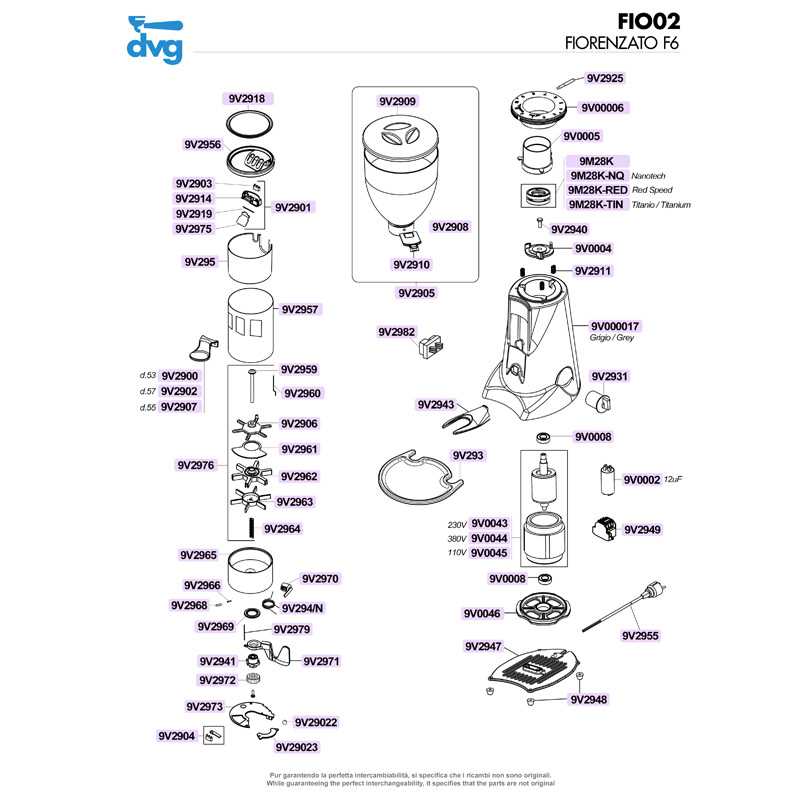 mazzer robur parts diagram