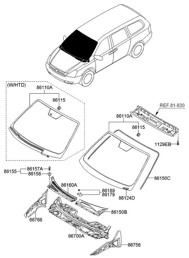 windshield parts diagram