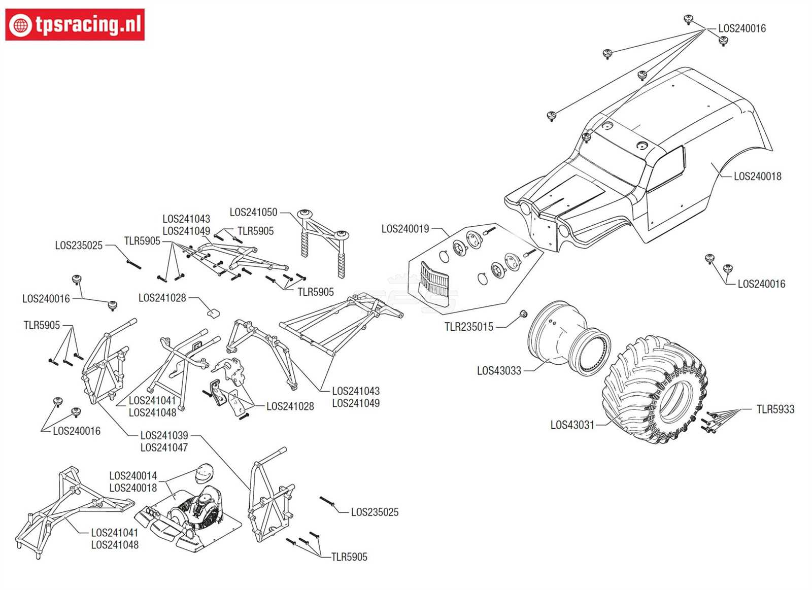 losi lmt parts diagram