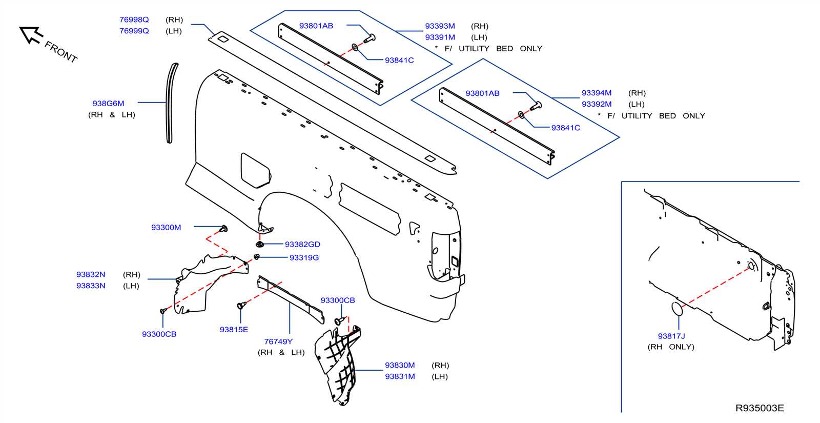 bed parts diagram