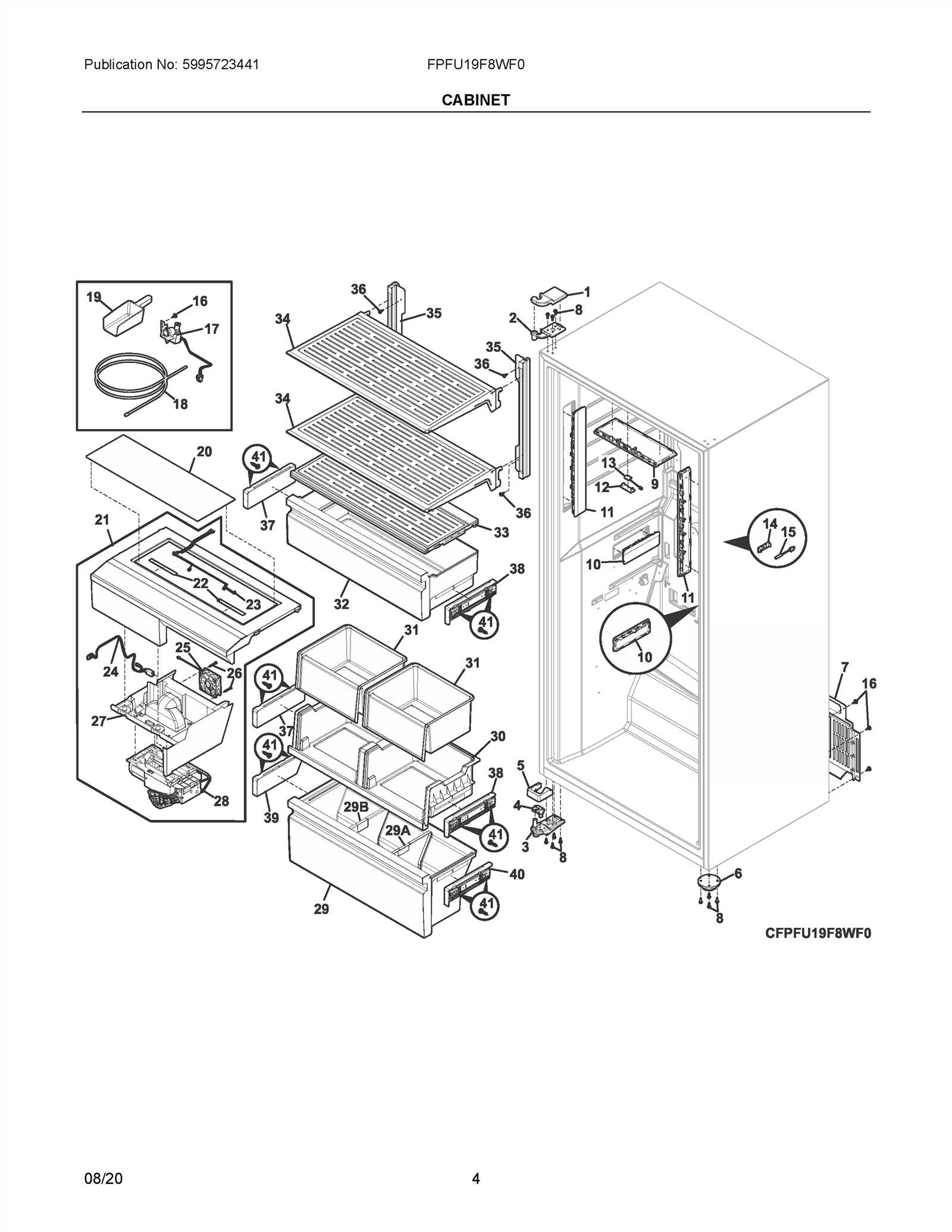 frigidaire gallery ice maker parts diagram