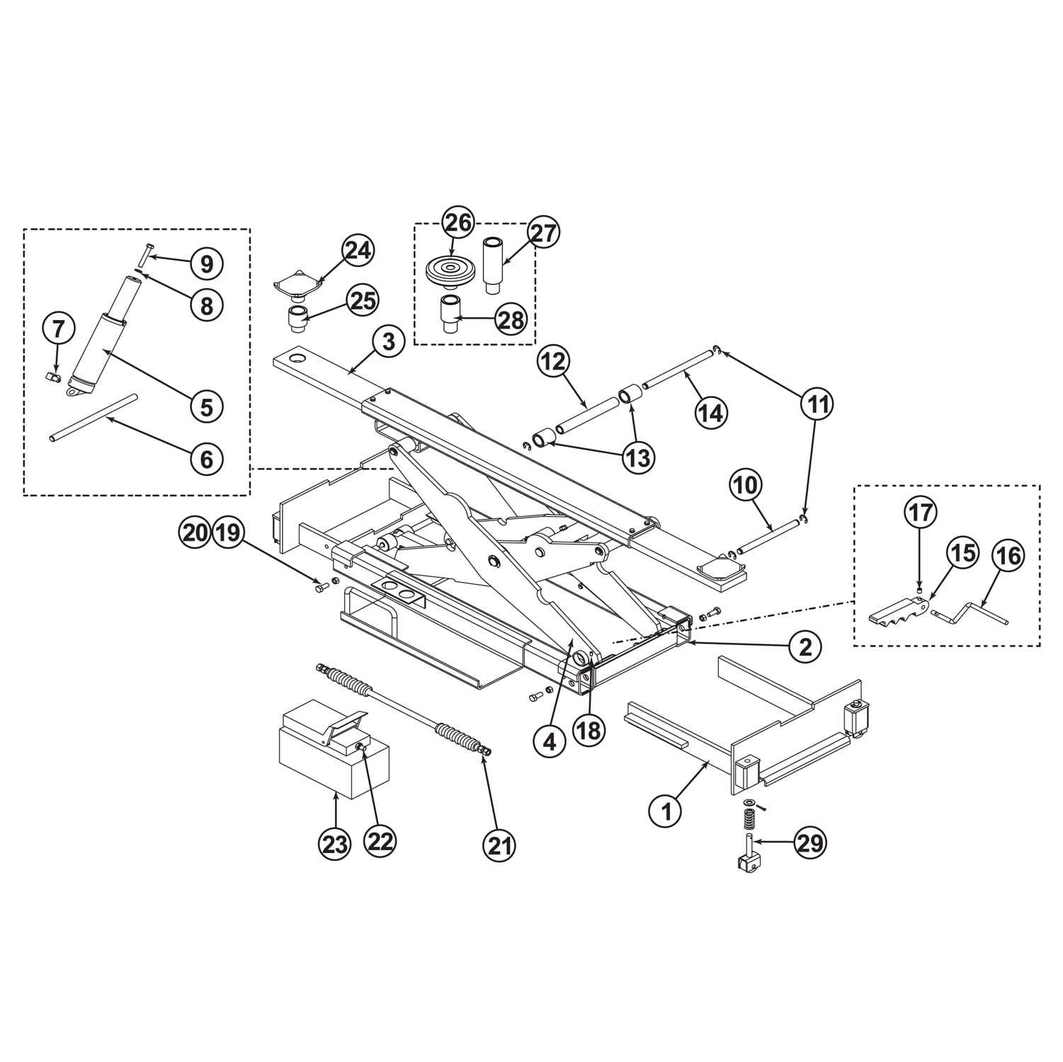 allied floor jack parts diagram