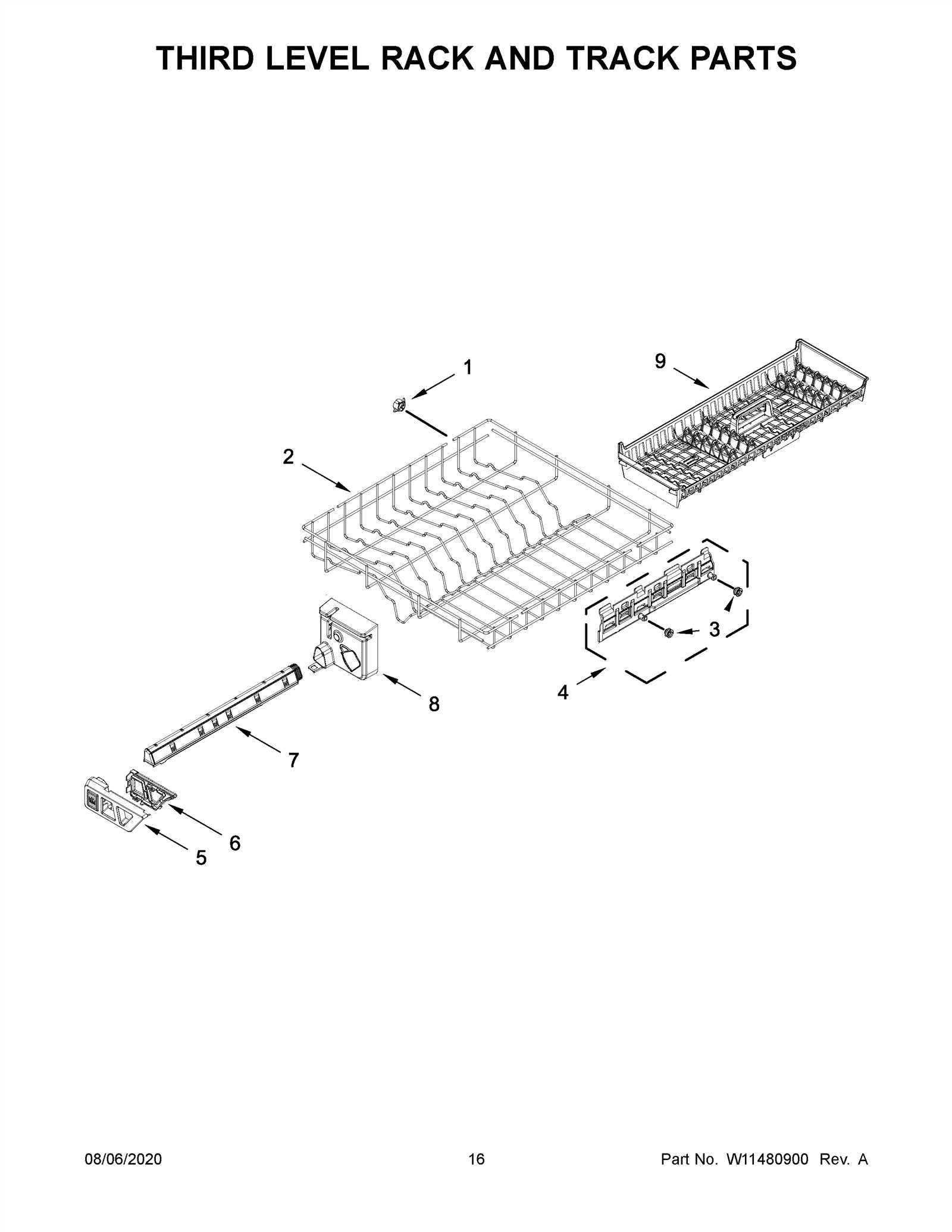 parts of dishwasher diagram