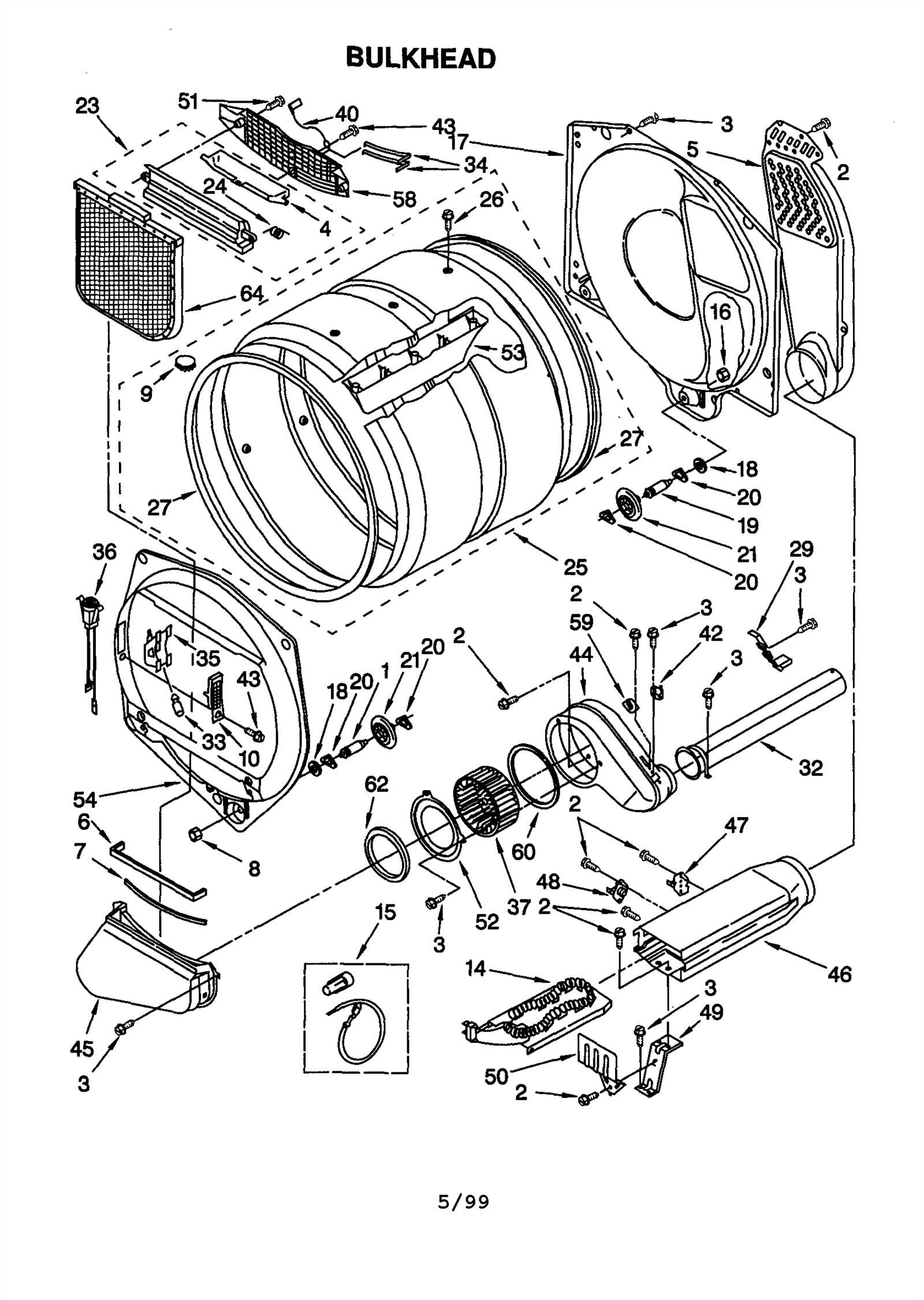 kenmore dryer parts diagram