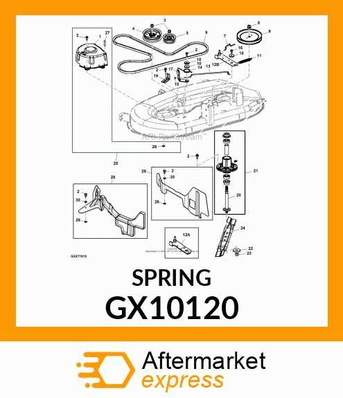 john deere 42 mower deck parts diagram