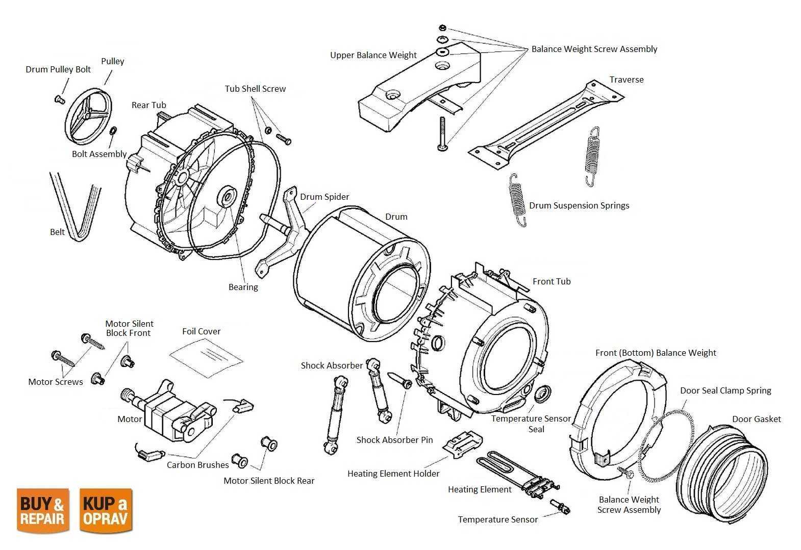 samsung front load washer parts diagram