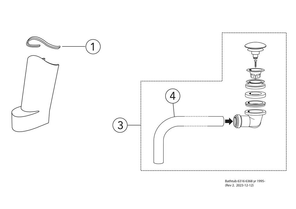 parts of a bathtub diagram