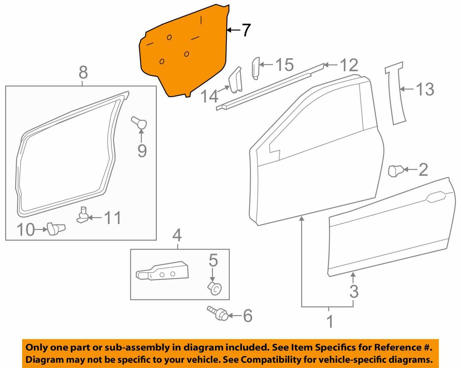 toyota door parts diagram