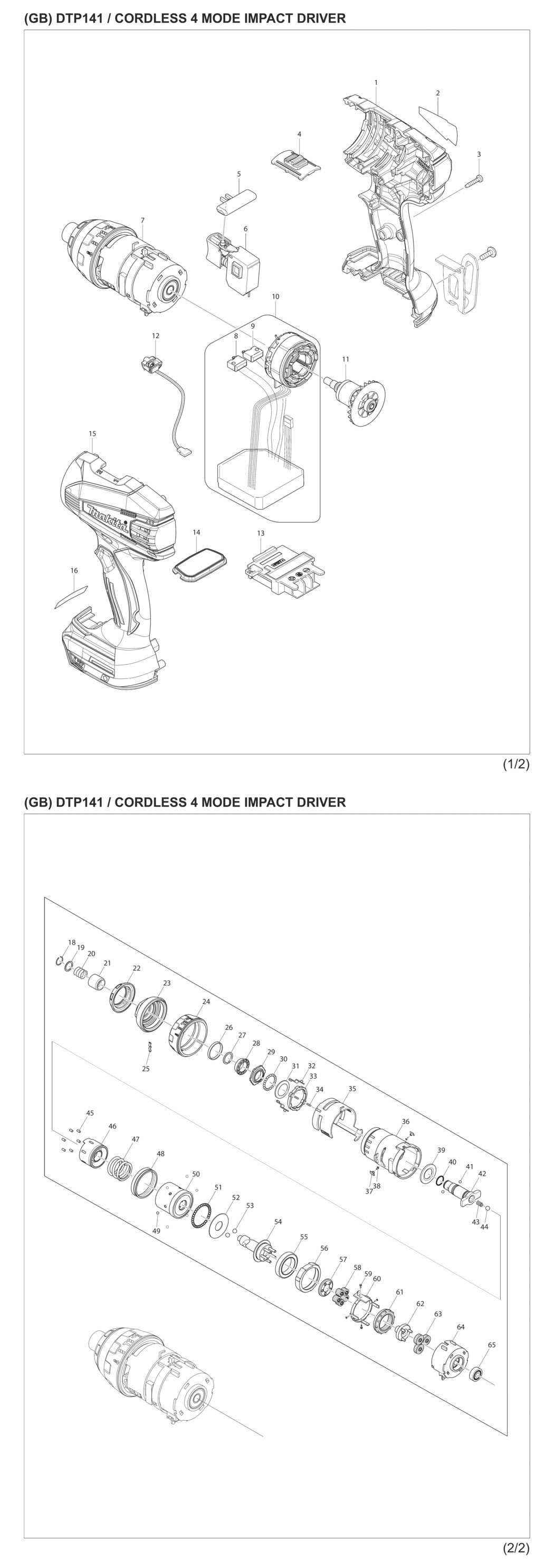 makita dhp481 parts diagram