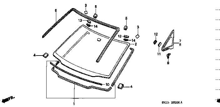 windshield parts diagram