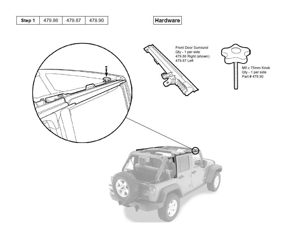 jeep wrangler jku soft top parts diagram