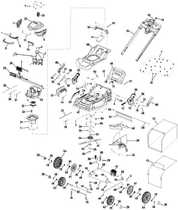 ryobi electric lawn mower parts diagram