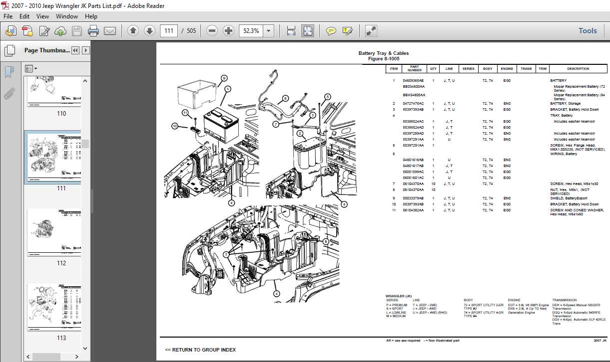 jeep wrangler jk parts diagram