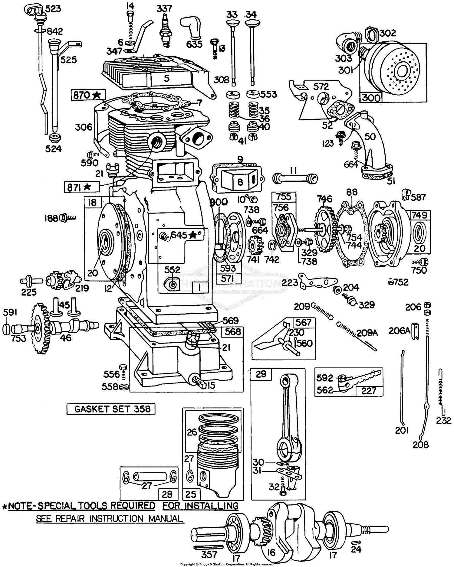 parts diagram briggs and stratton engine