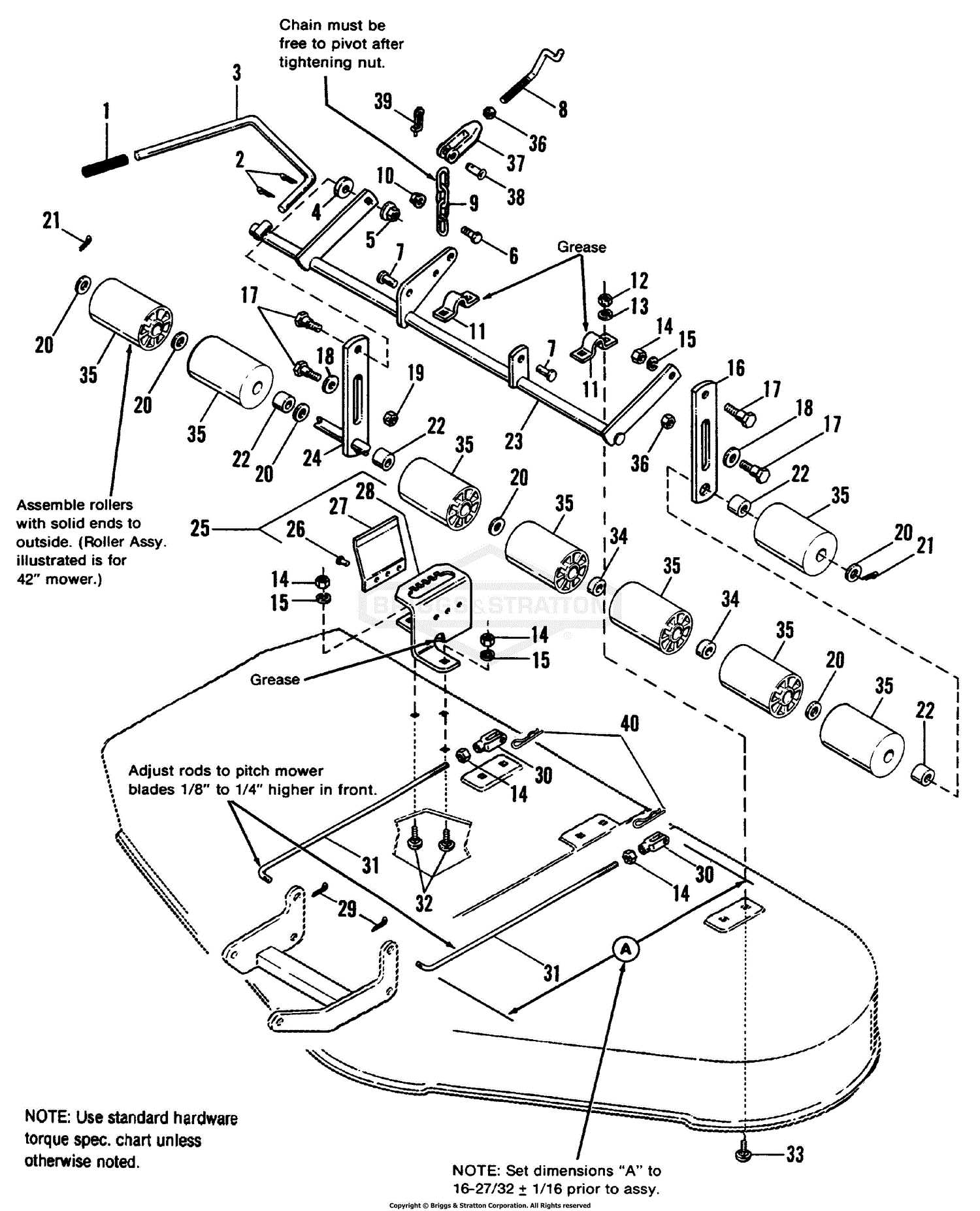 simplicity mower deck parts diagram